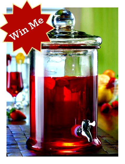 Weekly Giveaway: -169-Ounce Glass Beverage Dispenser ~ $24.00 Value!