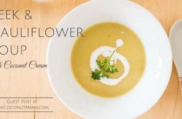 Leek and Cauliflower Soup with Coconut Cream