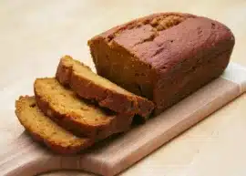 loaf of pumpkin bread, sliced