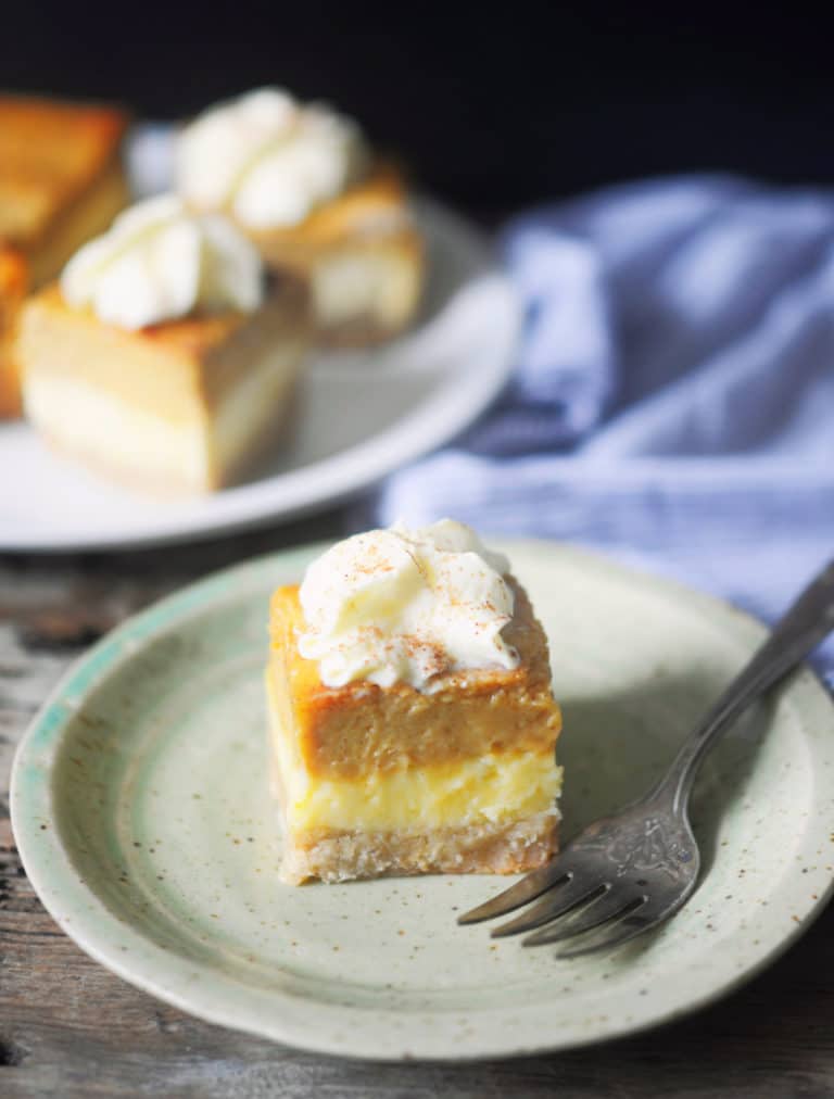 Keto Pumpkin Cheesecake Bars The Coconut Mama