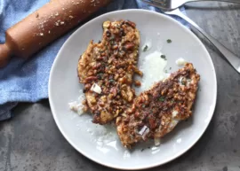 Pecan Crusted Chicken with Tarragon Blue Cheese Sauce