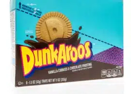 Box of Dunkaroos vanilla cookies and chocolate frosting.