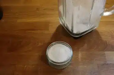 rice flour in a bowl.