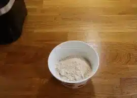 barley flour in a bowl.
