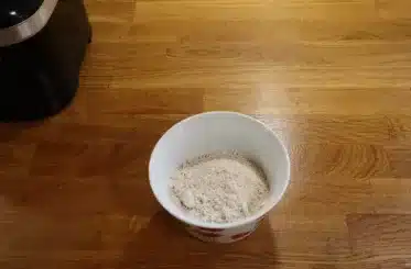 barley flour in a bowl.