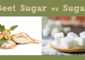 A few beet sugar cubes surrounded by a few fresh beets. A close-up of a spoon piled high with sugar cubes.