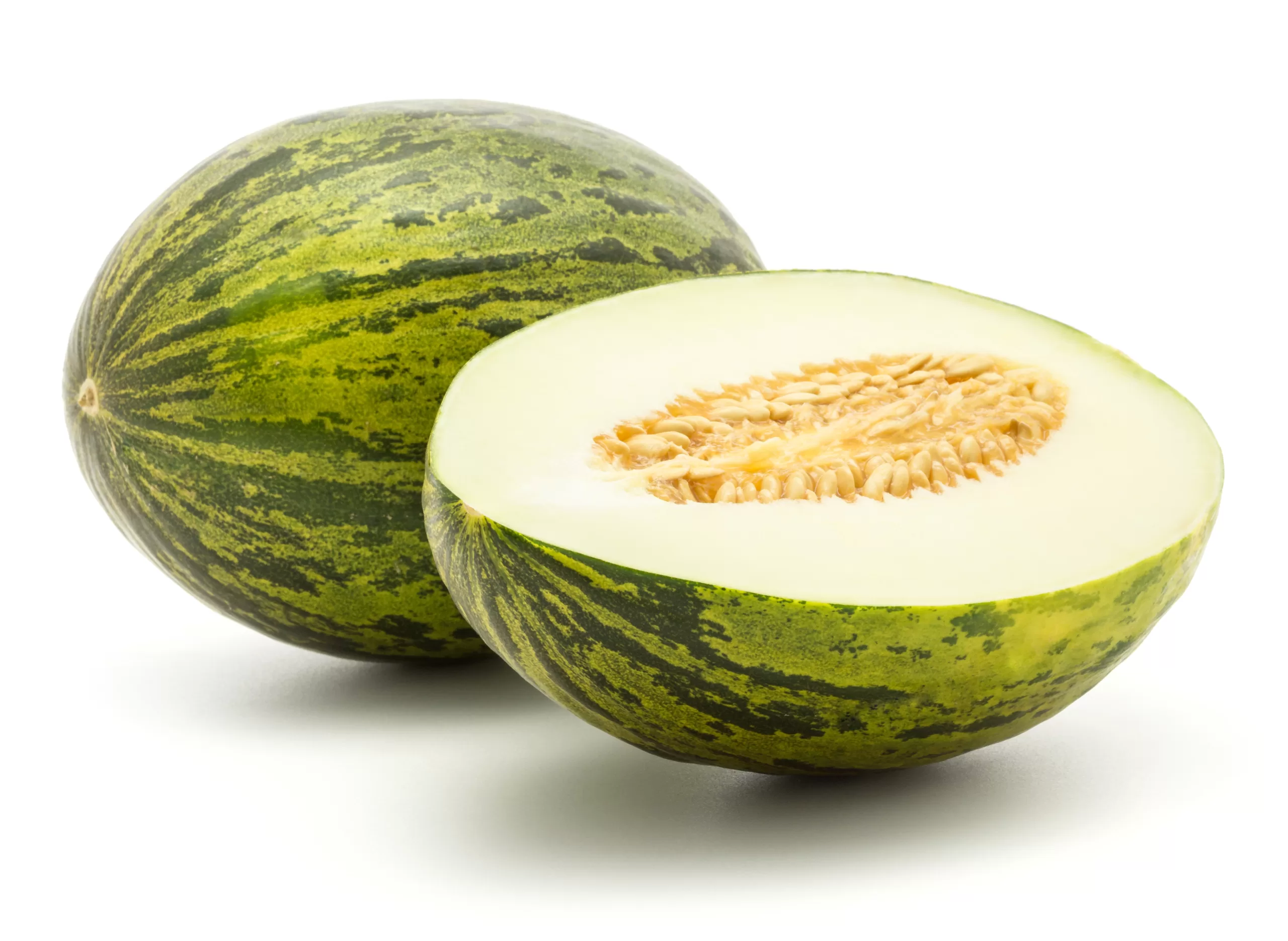 Whole and halved lambkin melons.