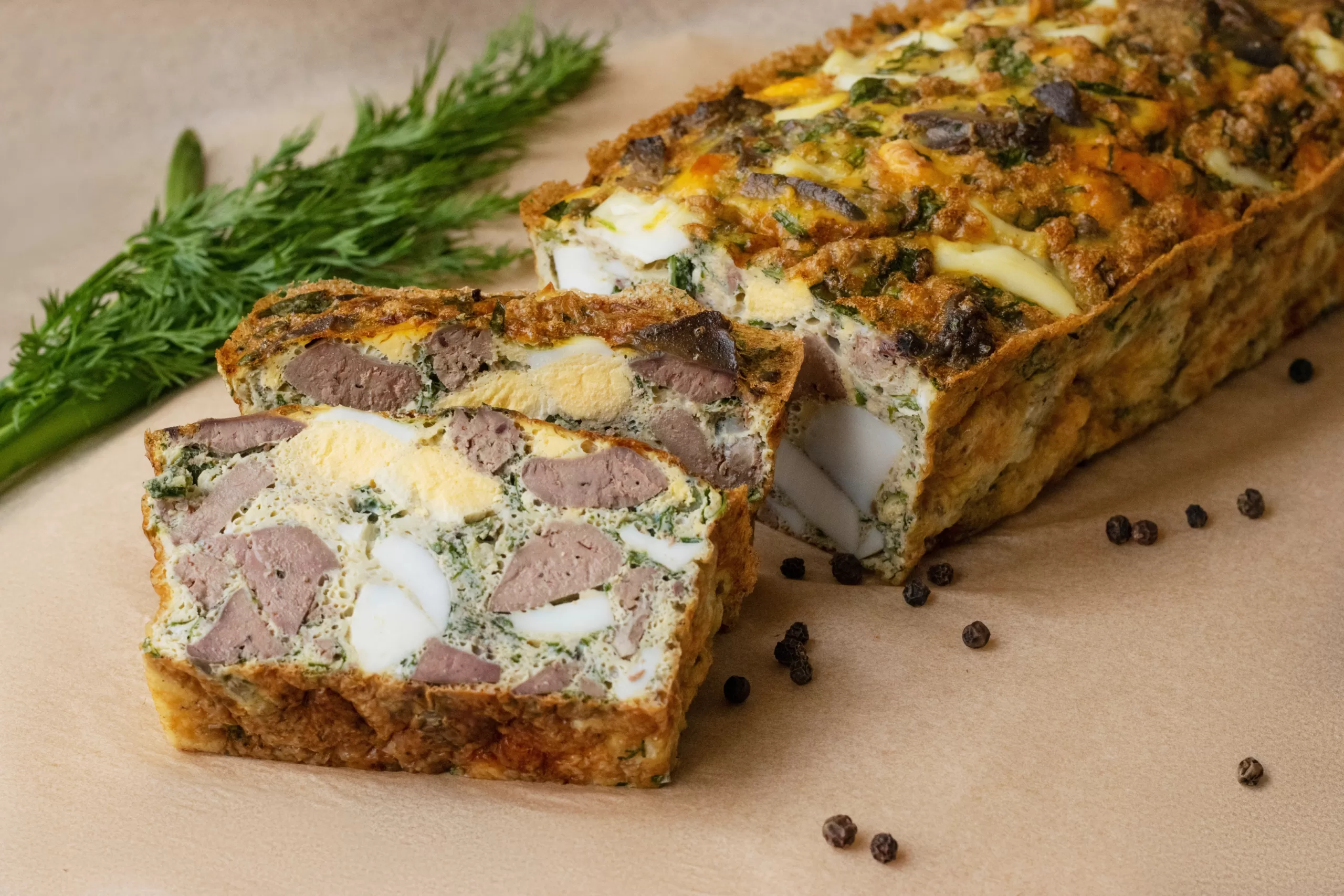 Traditional terrine, consisting of eggs, spices, and liver.
