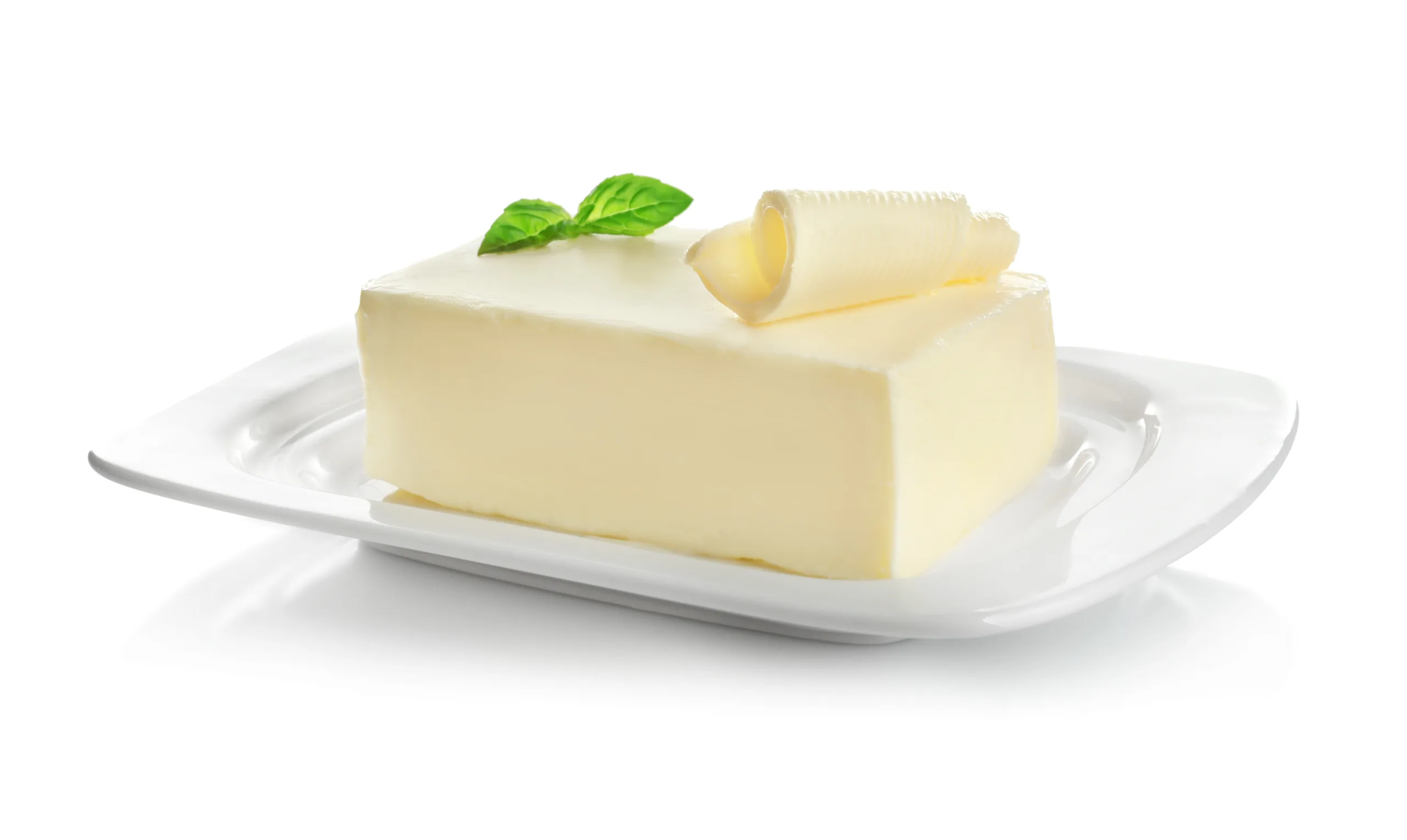 An isolated white butter on a plain background.