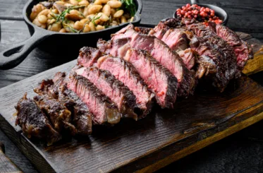 Sliced grilled steak