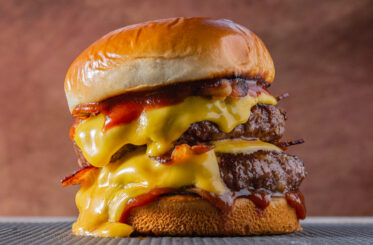 Double meat burger with cheese and other toppings