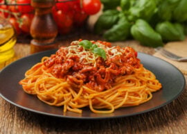 Spaghetti on a plate