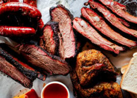 Meat platter of barbecue