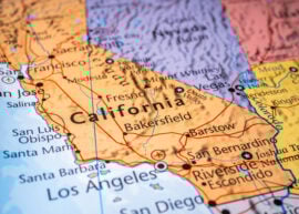 Road map of California with some of Nevada included too