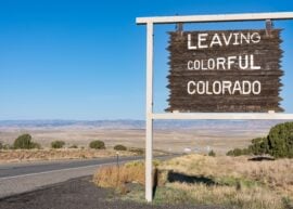 Colorado sign says "Leaving colorful Colorado"