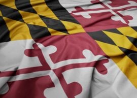 Maryland flag with creases