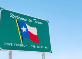 Welcome to Texas road sign