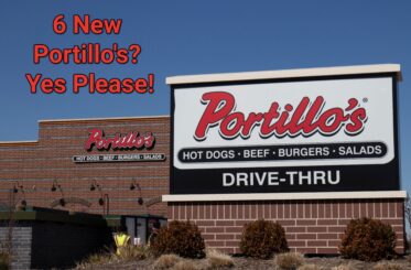 "6 New Portillo's? Yes Please!" with a Portillo's restaurant and signs