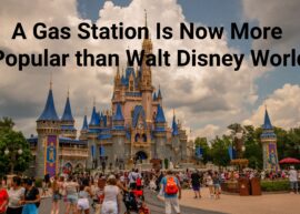 Picture of the castle at Disney's Magic Kingdom. Text above reads: "A Gas Station Is Now More Popular than Disney World"