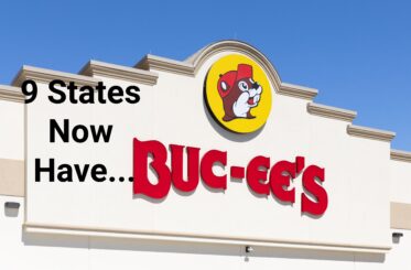 Picture of the Buc-ee's logo, with the words "9 States now have Buc-ee's"