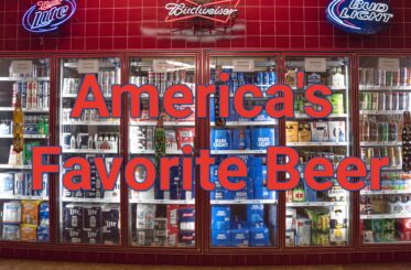 "America's Favorite Beer" over a cooler of beers.