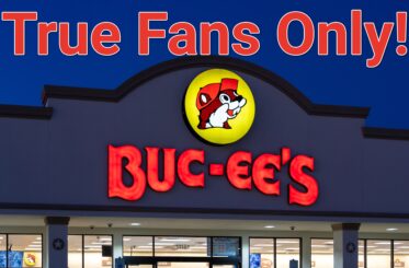 "True Fans Only" over a Buc-ee's gas station