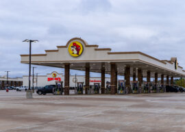 Gas pumps at Buc-ee's in Luling, Texas