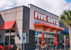 Five Guys logo and restaurant
