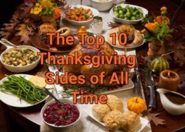 "The Top 10 Thanksgiving Sides of All Time" over a bunch of side dishes
