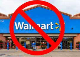 Walmart with a big red "cancel" sign over it