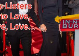 "5 A-Listers Who Love, Love, Love..." and then an In-N-Out sign in front of celebrity torsos on the red carpet.