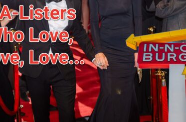 "5 A-Listers Who Love, Love, Love..." and then an In-N-Out sign in front of celebrity torsos on the red carpet.