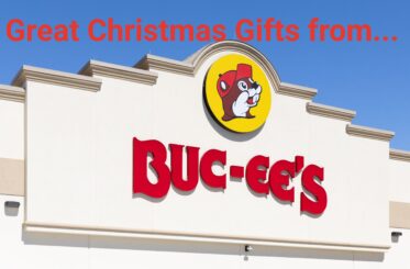 Buc-ee's sign and logo with text above reading "Great Christmas Gifts from..."
