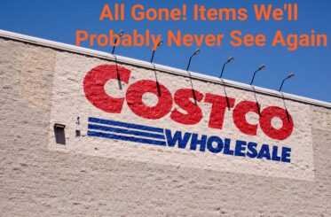 Costco Wholesale logo with the following text written above it in orange: "All Gone! Items We'll Probably Never See Again"