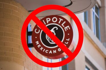 Chipotle sign with a "no" sign over it.