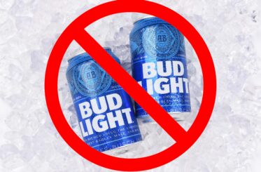 Bud Light cans with the "no" sign over them.
