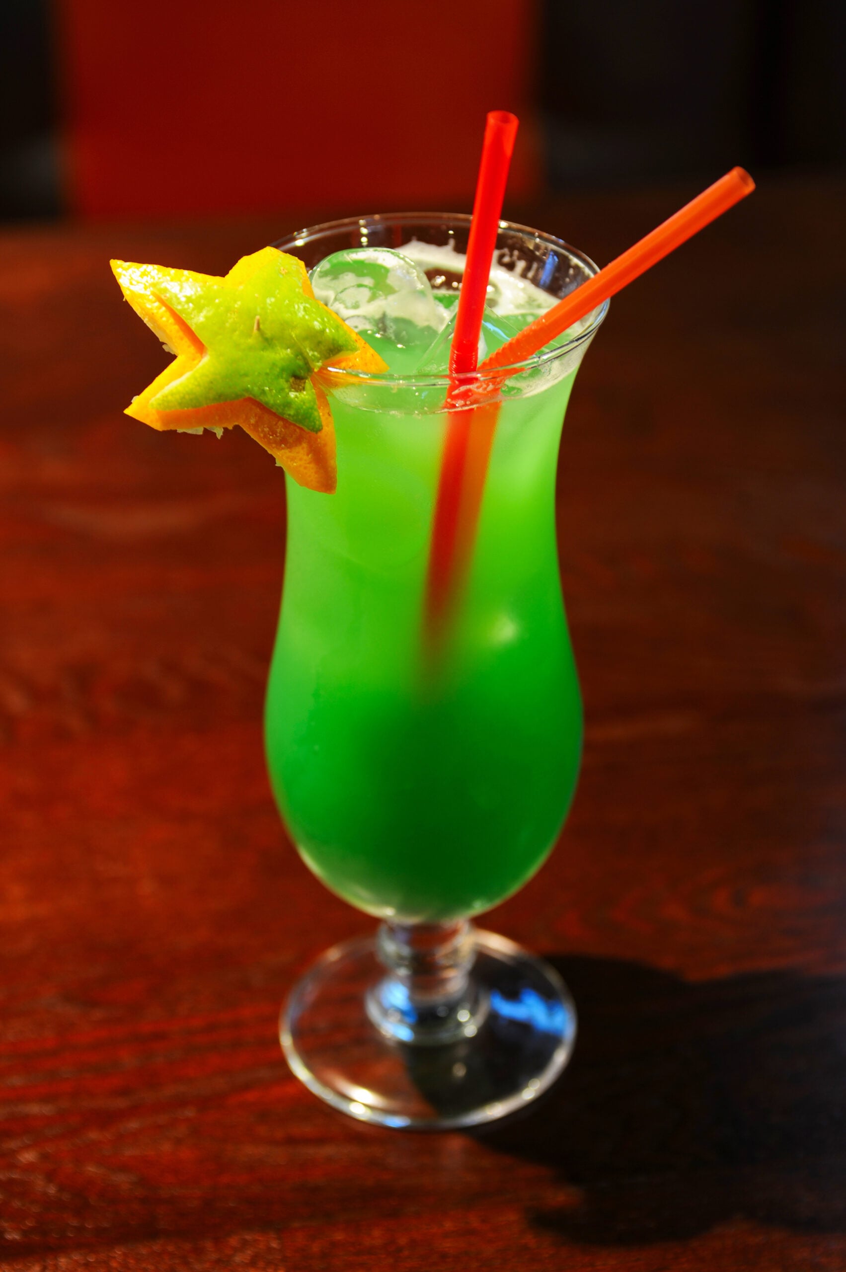 A zoom-in picture of an Iguana cocktail. 
