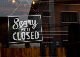 Sorry we're closed sign