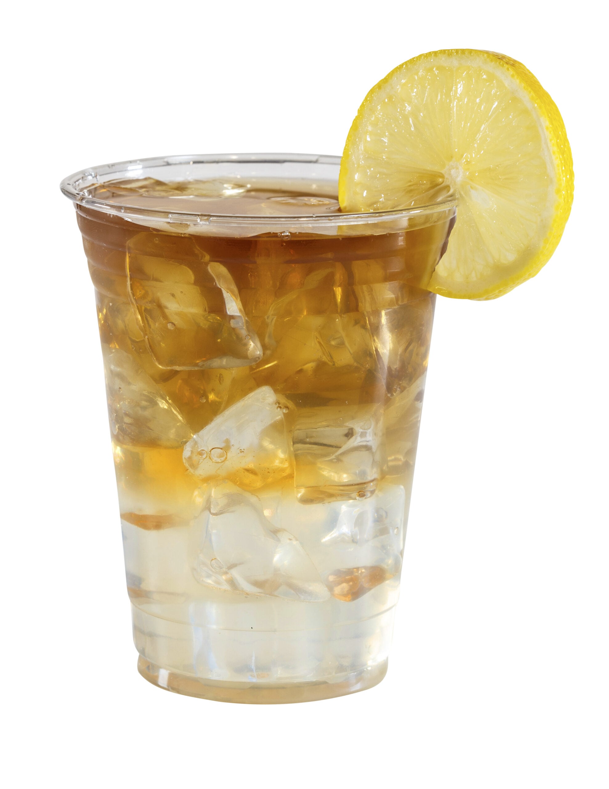 An isolated glass of Half-and-Half Arnold Palmer. 