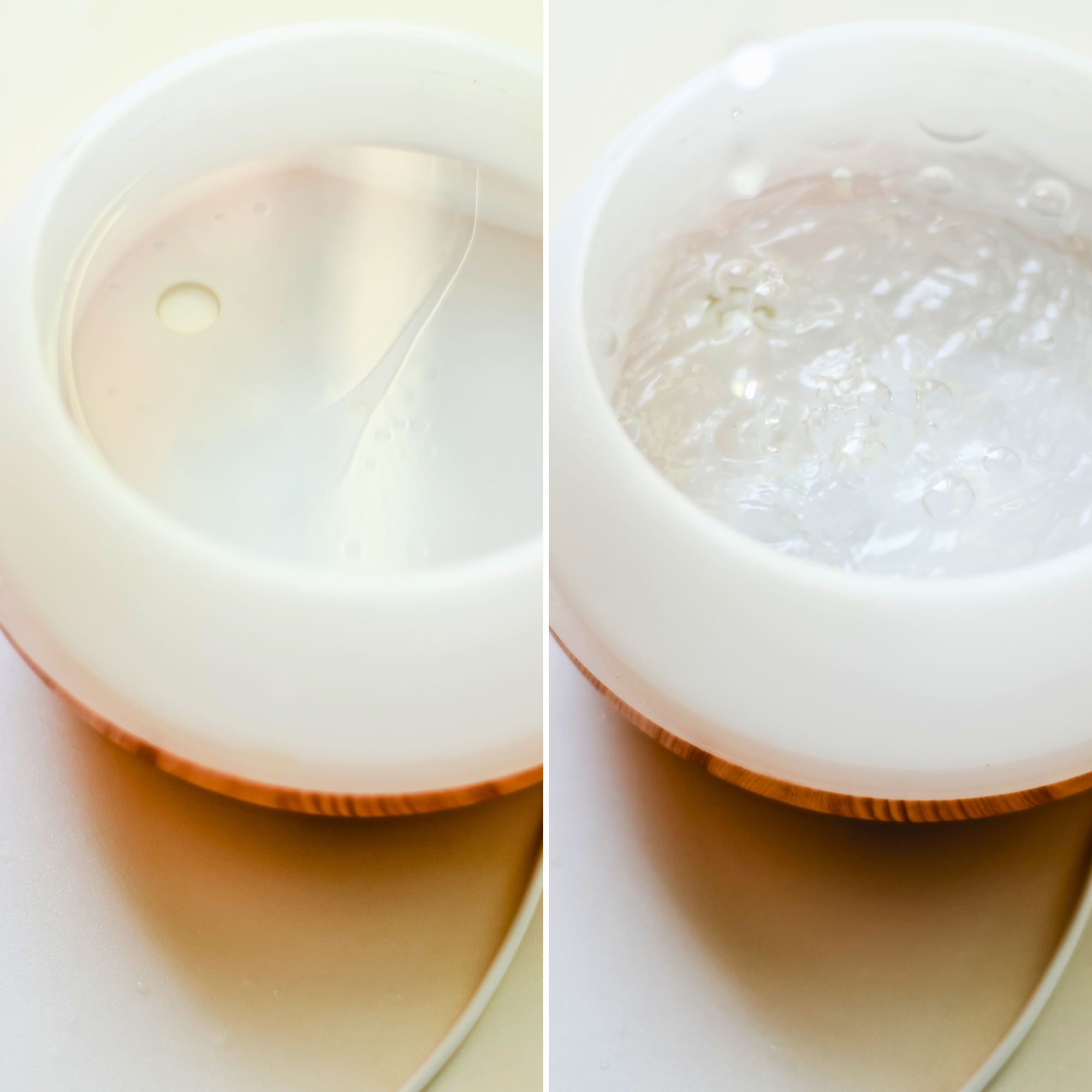 A diffuser filled with water, vinegar, and lemon essential oil running through a cleaning cycle.