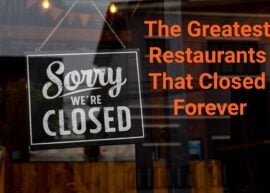 Sign saying "sorry we're closed" and next to it, in orange text, reads: "The Greatest Restaurants That Closed Forever"