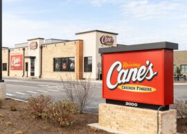 Raising Cane's restaurant sign