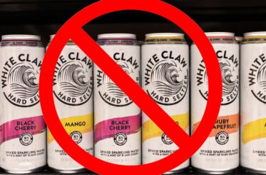 White Claw with a "no" sign on top