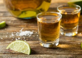 Reposado in glasses with salt and limes