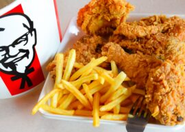 KFC combo with fries and a bucket