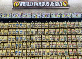 Beef jerky wall at Buc-ee's