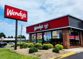 Wendy's restaurant and sign