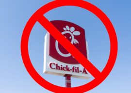 Chick-fil-A sign with a big red "Cancel" symbol over it