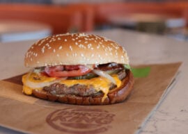Burger King burger on a napkin
