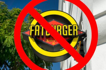 Fatburger sign with a "No" sign over it
